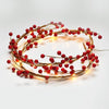 CHRISTMAS WREATH ΣΤΕΦΑΝΙ ΜΕ ΓΚΙ 30 MINI LED ΛΑΜΠΑΚ ΜΕ ΚΑΛΩΔΧΑΛΚΟΥ &amp; ΜΠΑΤΑΡ.(3xAA) ΘΕΡΜΟ ΛΕΥΚΟ IP20