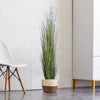 GloboStar® Artificial Garden CAROLINA 20580 Διακοσμητικό Πλεκτό Κασπώ Γλάστρα - Flower Pot Μπεζ με Καφέ και Λευκό Φ33 x Υ28cm