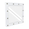 GloboStar® MAKEUP MIRROR-80x80-4 Μοντέρνος Καθρέπτης Μακιγιάζ με Πλαίσιο Φυσικού Ξύλου με Διακόπτη On/Off 12 x E27 AC220-240V - Μ80 x Π7 x Υ80cm - Λευκή Λάκα