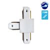 Μονοφασικός Connector 2 Καλωδίων Συνδεσμολογίας Ταφ (Τ) για Λευκή Ράγα Οροφής GloboStar 93024