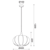 ^ΚΡΕΜΑΣΤΟ Φ/Σ 1ΧΕ27 ΥΦΑΣΜΑ ΚΡΕΜ+ΞΥΛΟ Φ40ΧΗ120CM