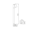 ^LED COB POST LUMINAIRE 6W 400LM 100° 230V AC 3.000K DARK GREY CRI80 IP54 30.000HRS