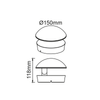 ^LED SMD WALL LUMINAIRE 13W 480LM 100° 230V AC 3.000K DARK GREY CRI80 IP54 30.000HRS