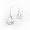 'METAL DIAMOND' 10 LED ΛΑΜΠΑΚ ΣΕΙΡΑ ΜΠΑΤΑΡ.(3xAA) &amp; ΧΡΟΝΟΔΙΑΚ (6ΟΝ/18OFF) ΘΕΡΜΟ ΛΕΥΚΟ ΑΣΗΜΙ ΜΕΤΑΛΛΟ