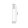 POLE 90CM CLEAR 2W LED 3000K 230V GREY
