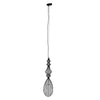 ® CLEO 01561 Vintage Industrial Κρεμαστό Φωτιστικό Οροφής Μονόφωτο Μαύρο Μεταλλικό Πλέγμα και Υφασμάτινο Εσωτερικό Καπέλο Φ20 x Υ90cm