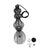 ® CLEO 01561 Vintage Industrial Κρεμαστό Φωτιστικό Οροφής Μονόφωτο Μαύρο Μεταλλικό Πλέγμα και Υφασμάτινο Εσωτερικό Καπέλο Φ20 x Υ90cm