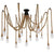 ® CRIMSON 01548 Vintage Φωτιστικό Οροφής Πολύφωτο Μαύρο με 12x2 Μέτρα Μπεζ Σχοινί