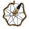 ® DELANO 01328 Vintage Industrial Κρεμαστό Φωτιστικό Οροφής Μονόφωτο Πλέγμα με Μπεζ Σχοινί Φ33 x Υ33cm