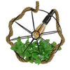 ® DELANO 01328 Vintage Industrial Κρεμαστό Φωτιστικό Οροφής Μονόφωτο Πλέγμα με Μπεζ Σχοινί Φ33 x Υ33cm