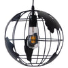 ® EARTH 01205 Vintage Industrial Κρεμαστό Φωτιστικό Οροφής Μονόφωτο Μαύρο Μεταλλικό Πλέγμα Φ30 x Υ30cm