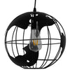 ® EARTH 01205 Vintage Industrial Κρεμαστό Φωτιστικό Οροφής Μονόφωτο Μαύρο Μεταλλικό Πλέγμα Φ30 x Υ30cm