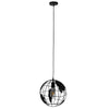 ® EARTH 01205 Vintage Industrial Κρεμαστό Φωτιστικό Οροφής Μονόφωτο Μαύρο Μεταλλικό Πλέγμα Φ30 x Υ30cm