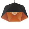 ® HEXAGON 01195 Μοντέρνο Κρεμαστό Φωτιστικό Οροφής Μονόφωτο Μαύρο Χρυσό Μεταλλικό Καμπάνα Φ46 x Y25cm