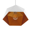 ® HEXAGON 01377 Μοντέρνο Κρεμαστό Φωτιστικό Οροφής Μονόφωτο Λευκό Χρυσό Μεταλλικό Καμπάνα Φ25 x Υ15cm