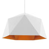 ® HEXAGON 01378 Μοντέρνο Κρεμαστό Φωτιστικό Οροφής Μονόφωτο Λευκό Χρυσό Μεταλλικό Καμπάνα Φ46 x Υ25cm