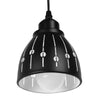 ® HUNTON 01476 Μοντέρνο Κρεμαστό Φωτιστικό Οροφής Μονόφωτο Μεταλλικό Μαύρο Λευκό Καμπάνα Φ13 x Υ14cm