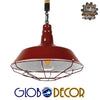 ® ISCAR 01410 Vintage Industrial Κρεμαστό Φωτιστικό Οροφής Μονόφωτο Μπορντό Κόκκινο Λευκό Μεταλλικό Καμπάνα Πλέγμα με Μπεζ Σχοινί Φ36 x Υ31cm - ecoinn.gr