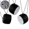 ® JASPER 01375 SET 3 Μοντέρνα Κρεμαστά Φωτιστικά Οροφής Μονόφωτα Μαύρα Λευκά Μεταλλικά Καμπάνα Φ25 x Υ22cm