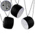 ® JASPER 01375 SET 3 Μοντέρνα Κρεμαστά Φωτιστικά Οροφής Μονόφωτα Μαύρα Λευκά Μεταλλικά Καμπάνα Φ25 x Υ22cm