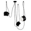 ® JASPER 01375 SET 3 Μοντέρνα Κρεμαστά Φωτιστικά Οροφής Μονόφωτα Μαύρα Λευκά Μεταλλικά Καμπάνα Φ25 x Υ22cm