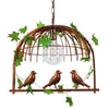 ® LIBELLULA 01642 Vintage Industrial Κρεμαστό Φωτιστικό Οροφής Μονόφωτο Καφέ Σκουριά Μεταλλικό Πλέγμα Μ48.5 x Π42 x Y37.5cm