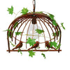 ® LIBELLULA 01642 Vintage Industrial Κρεμαστό Φωτιστικό Οροφής Μονόφωτο Καφέ Σκουριά Μεταλλικό Πλέγμα Μ48.5 x Π42 x Y37.5cm