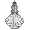 ® LILY 01558 Vintage Industrial Κρεμαστό Φωτιστικό Οροφής Μονόφωτο Μαύρο Μεταλλικό Πλέγμα και Υφασμάτινο Εσωτερικό Καπέλο Φ40 x Υ60cm