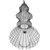 ® LILY 01558 Vintage Industrial Κρεμαστό Φωτιστικό Οροφής Μονόφωτο Μαύρο Μεταλλικό Πλέγμα και Υφασμάτινο Εσωτερικό Καπέλο Φ40 x Υ60cm