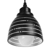 ® LINE STARS 01483 Μοντέρνο Κρεμαστό Φωτιστικό Οροφής Μονόφωτο Μεταλλικό Μαύρο Λευκό Καμπάνα Φ13 x Υ14cm