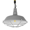 ® LUCI 01411 Vintage Industrial Κρεμαστό Φωτιστικό Οροφής Μονόφωτο Γκρι Λευκό Μεταλλικό Καμπάνα Πλέγμα με Μπεζ Σχοινί Φ36 x Υ31cm