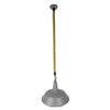 ® LUCI 01411 Vintage Industrial Κρεμαστό Φωτιστικό Οροφής Μονόφωτο Γκρι Λευκό Μεταλλικό Καμπάνα Πλέγμα με Μπεζ Σχοινί Φ36 x Υ31cm