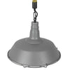 ® LUCI 01411 Vintage Industrial Κρεμαστό Φωτιστικό Οροφής Μονόφωτο Γκρι Λευκό Μεταλλικό Καμπάνα Πλέγμα με Μπεζ Σχοινί Φ36 x Υ31cm