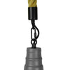 ® LUCI 01411 Vintage Industrial Κρεμαστό Φωτιστικό Οροφής Μονόφωτο Γκρι Λευκό Μεταλλικό Καμπάνα Πλέγμα με Μπεζ Σχοινί Φ36 x Υ31cm