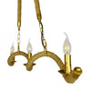 ® LUXOR 01598 Vintage Κρεμαστό Φωτιστικό Οροφής Τρίφωτο Χρυσό Μεταλλικό με Μπεζ Σχοινί Μ75 x Π13 x Y18cm