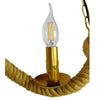 ® LUXOR 01598 Vintage Κρεμαστό Φωτιστικό Οροφής Τρίφωτο Χρυσό Μεταλλικό με Μπεζ Σχοινί Μ75 x Π13 x Y18cm