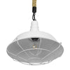 ® NARANZA 01409 Vintage Industrial Κρεμαστό Φωτιστικό Οροφής Μονόφωτο Λευκό Ματ Μεταλλικό Καμπάνα Πλέγμα με Μπεζ Σχοινί Φ36 x Υ31cm