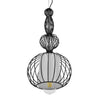 ® NELLY 01560 Vintage Industrial Κρεμαστό Φωτιστικό Οροφής Μονόφωτο Μαύρο Μεταλλικό Πλέγμα και Υφασμάτινο Εσωτερικό Καπέλο Φ25 x Υ67cm