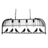 ® NEST 01255 Vintage Industrial Κρεμαστό Φωτιστικό Οροφής Πολύφωτο Mαύρο Μεταλλικό Πλέγμα Μ105 x Π36.5 x Y37cm