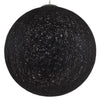 ® OCEANA 01364 Vintage Κρεμαστό Φωτιστικό Οροφής Μονόφωτο Μαύρο Ξύλινο Ψάθινο Rattan Φ60 x Υ60cm