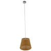 ® PLAYROOM 01332 Vintage Κρεμαστό Φωτιστικό Οροφής Μονόφωτο Μπεζ Ξύλινο Ψάθινο Rattan Φ32 x Υ27cm