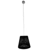 ® PLAYROOM 01563 Vintage Κρεμαστό Φωτιστικό Οροφής Μονόφωτο Μαύρο Ξύλινο Ψάθινο Rattan Φ32 x Υ27cm