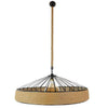 ® SAHARA 01416 Vintage Κρεμαστό Φωτιστικό Οροφής Μονόφωτο Μαύρο Μεταλλικό με Μπεζ Σχοινί Φ80 x Υ25cm