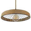 ® SAHARA 01416 Vintage Κρεμαστό Φωτιστικό Οροφής Μονόφωτο Μαύρο Μεταλλικό με Μπεζ Σχοινί Φ80 x Υ25cm