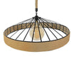 ® SAHARA 01416 Vintage Κρεμαστό Φωτιστικό Οροφής Μονόφωτο Μαύρο Μεταλλικό με Μπεζ Σχοινί Φ80 x Υ25cm