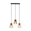 RONNY PENDANT 3xE27 BLACK/WOOD