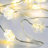 SNOWFLAKE Σχέδιο 20 LED ΛΑΜΠΑΚ ΣΕΙΡΑ ΘΕΡΜΟ ΛΕΥΚΟ ΑΣΗΜΙ ΚΑΛΩΔ ΧΑΛΚΟΥ &amp; ΜΠΑΤΑΡ 2xAA IP20 2m+10cm 1.2