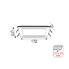 SQUARE W REC.LED SLIMPANEL 14W 3000K 950Lm 230V 172X172 Ra80