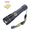 Super Bright 4 Core Επαναφορτιζομενενος φακός LED P50 Αδιάβροχος φακός με οθόνη μπαταρίας με δυνατότητα ζουμ, κατάλληλος για περιπέτεια, κάμπινγκ