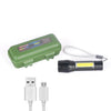 Super Bright Zoom LED Q5 T6 With Side COB Light Αλουμίνιο Αδιάβροχο USB Επαναφορτιζόμενος Φακός LED
